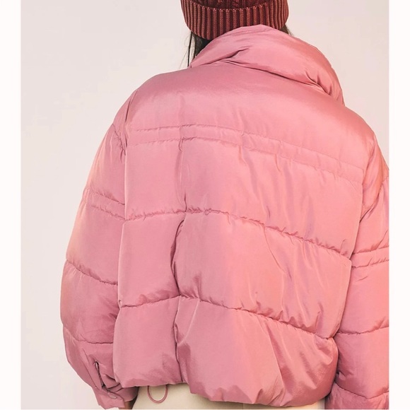 Free People Olivia Bomber Jacket Womens Pink Puffer Size Small